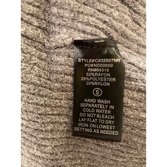 Devotion by Cyrus Long Sleeve Rib Cowl Mock Pullover Sweater Sz Small Gray NWT - Picture 4 of 4